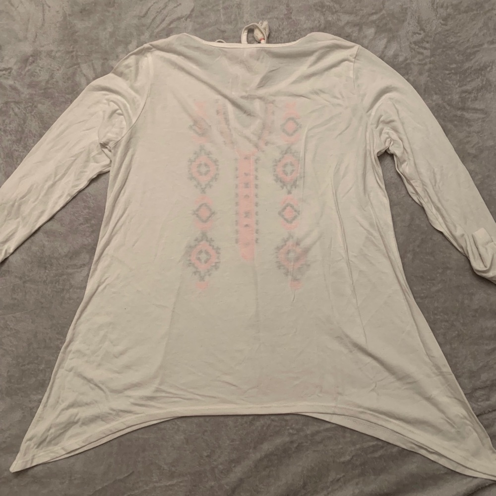 Peach & Navy Embroidered Top - Picture 3 of 3